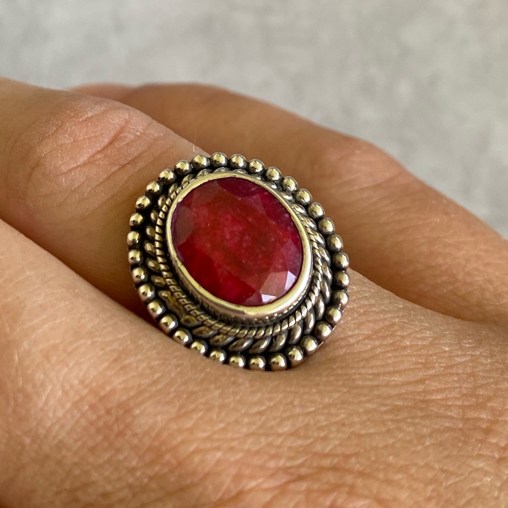 Ruby Red Ring In Sterling Silver - image 3